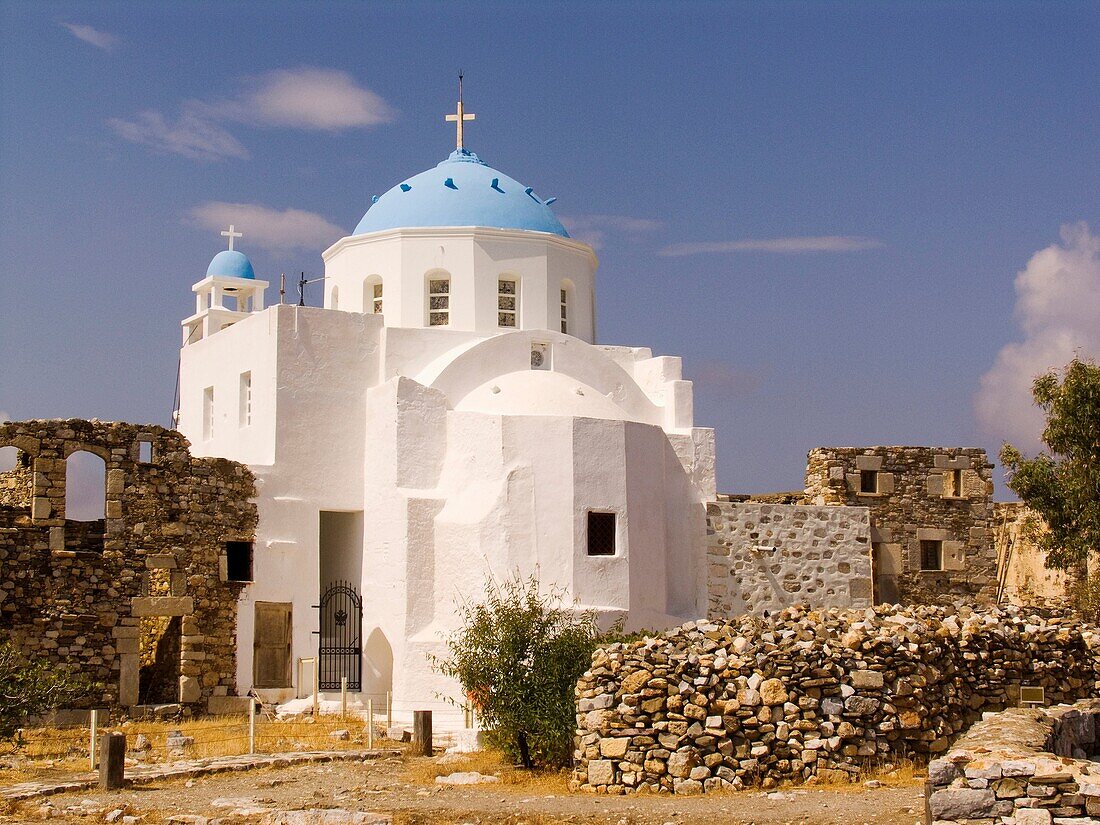 europe, greece, dodecanese, astypalea island, chora, castle, our lady of the castle church