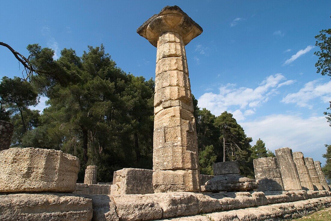 Europe, Greece, Peloponnese, Ancient Olympia, Heraion