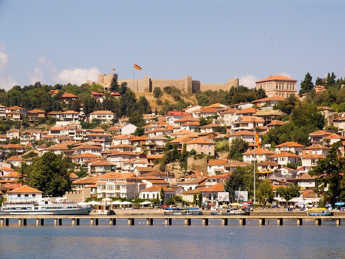 europe, macedonia, lake ohrid, ohrid and its fortress