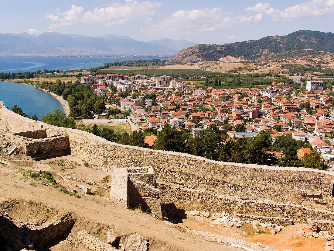 europe, macedonia, lake ohrid, ohrid, car samoil castle