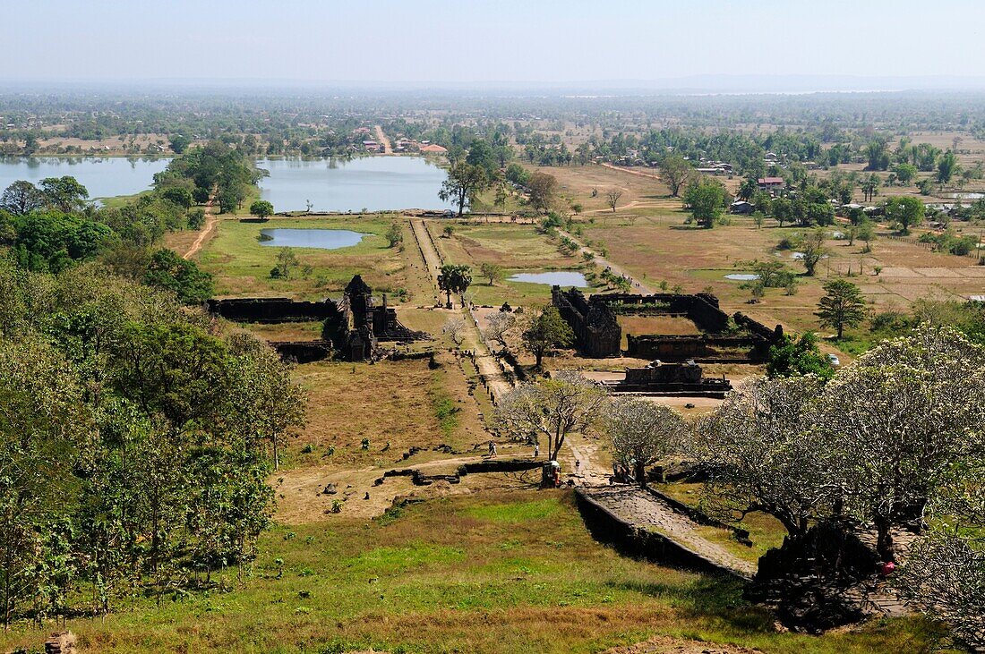 View from the Top Level of Wat Phu Champasak, Champasak Province, Laos, Southeast Asia