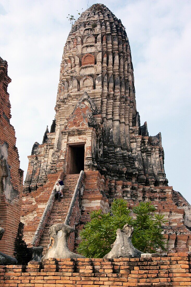 The main prang of Wat Chai Wattanaram, ruined Buddhist temple in Ayutthaya, Thailand