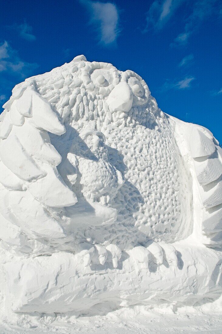 Sculpture of an owl at the Sapporo Winter Festival Sapporo Hokkaido Japan