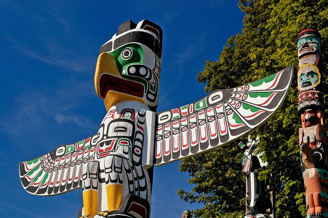Totem Pole in Stanley Park Vancouver British Columbia Canada