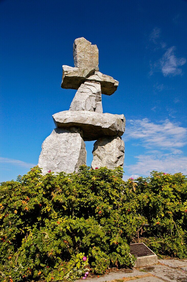 Inukshuk at English Bay, Vancouver, British Columbia, Canada