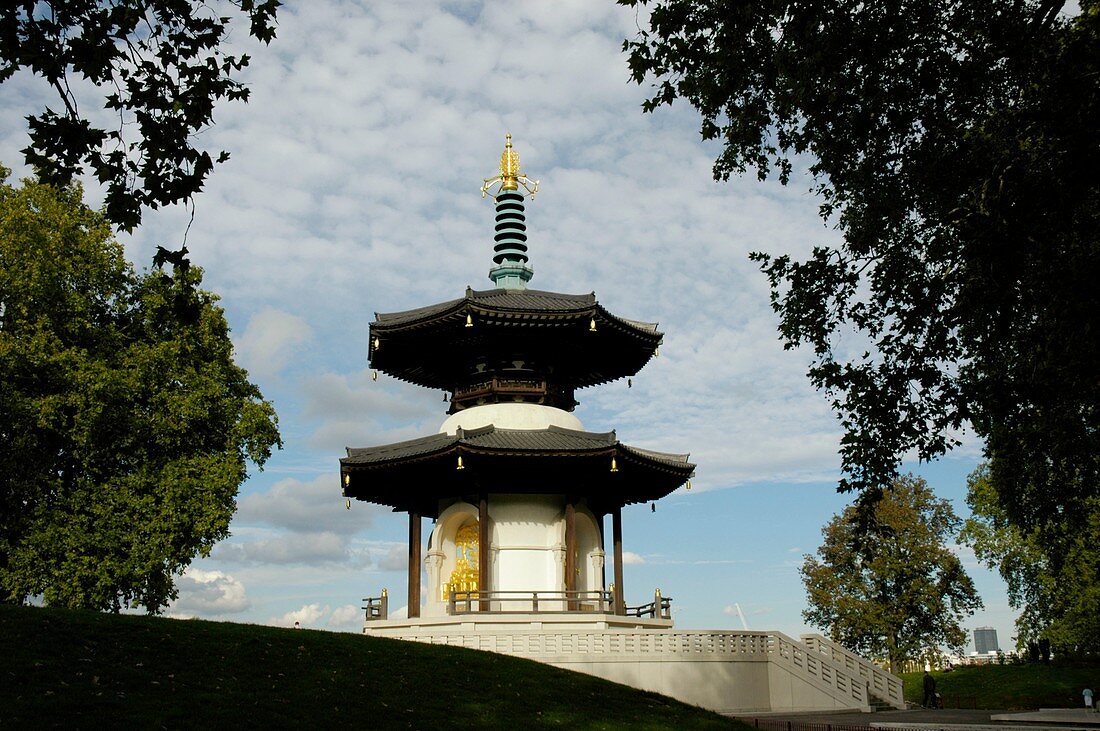 The Peace Pagoda in Battersea Park, London, England