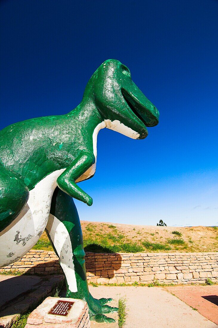 Tyrannosaurus rex concrete dinosaur statues from the 1930's at Dinosaur Park in Rapid City, SD Designed by Emmet Sullivan