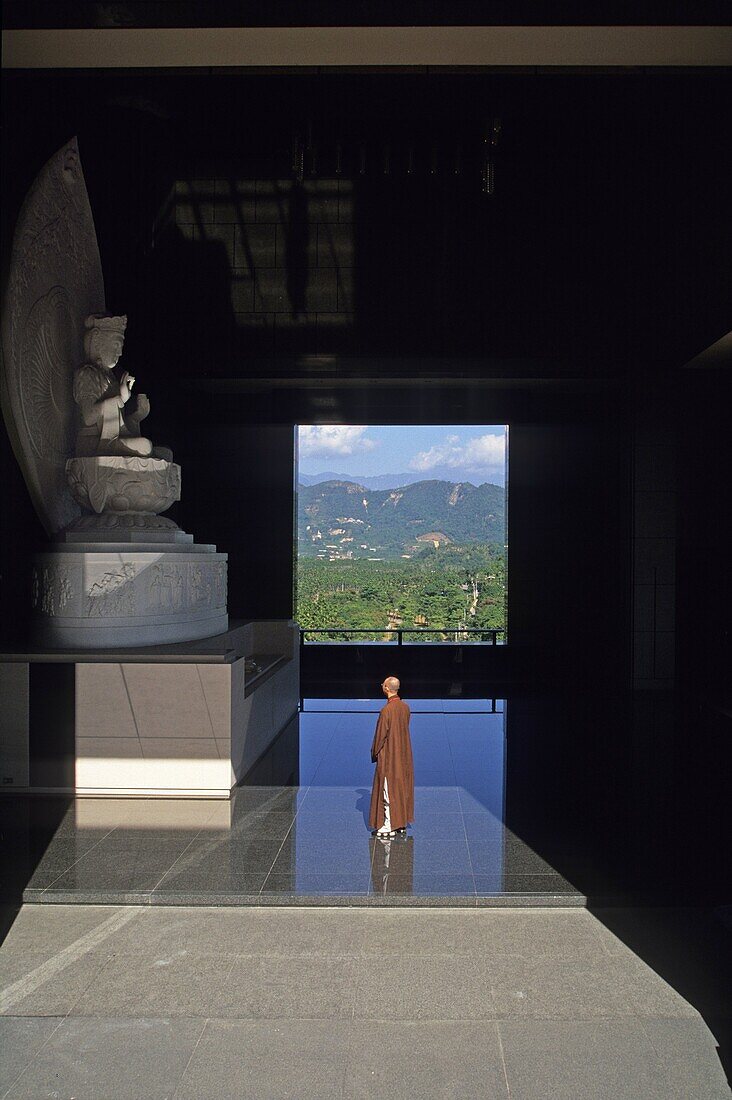 Das buddhistische Kloster Chung Tai Chan, eines der größten in Taiwan, befindet sich in Puli, altes Taiwan Formosa, Republik China, Ostasien.