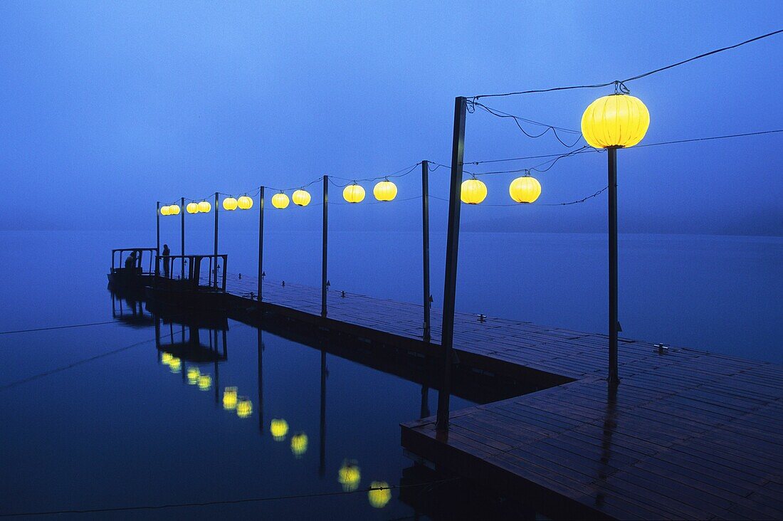 Sun and Moon Lake, the largest natural lake in ancient Taiwan Formosa, Republic of China, East Asia