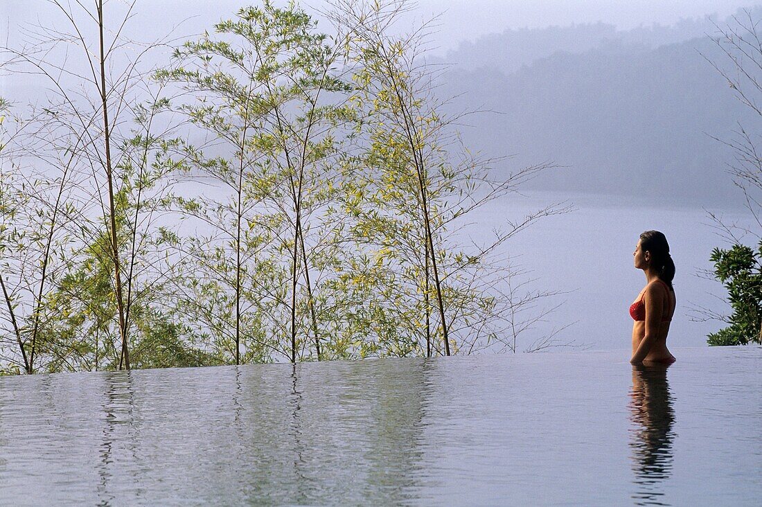 The Lalu, Luxushotel am Ufer des Sonnenmondsees in der Region Nantou, Taiwan, Republik China, Ostasien