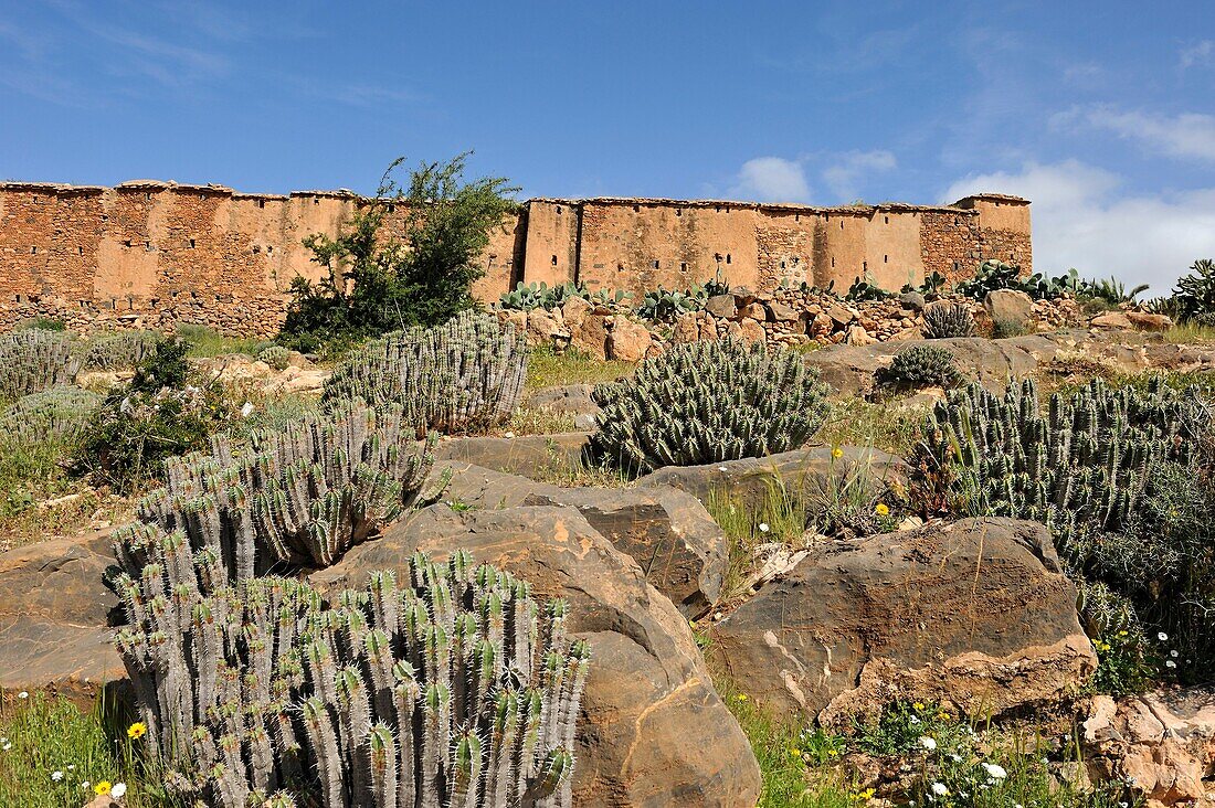 traditional barn-fortress for crop harvesting, Tallate, Anti-Atlas, Morocco, North Africa