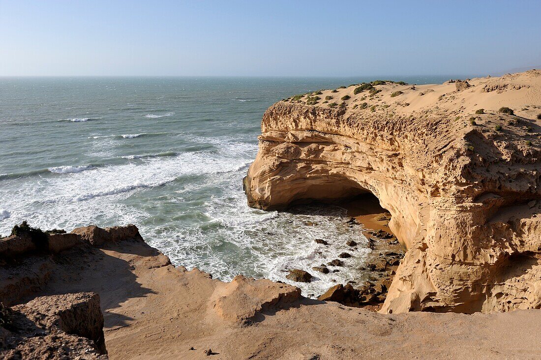 Klippen um Tamri an der Atlantikküste, zwischen Agadir und Essaouira, Marokko, Nordafrika