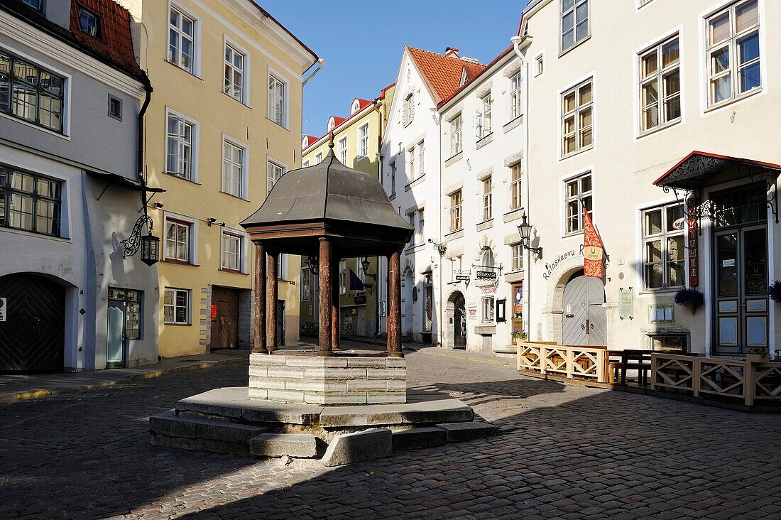 Brunnen in der Rataskaevu-Straße, Tallinn, Estland, Nordeuropa