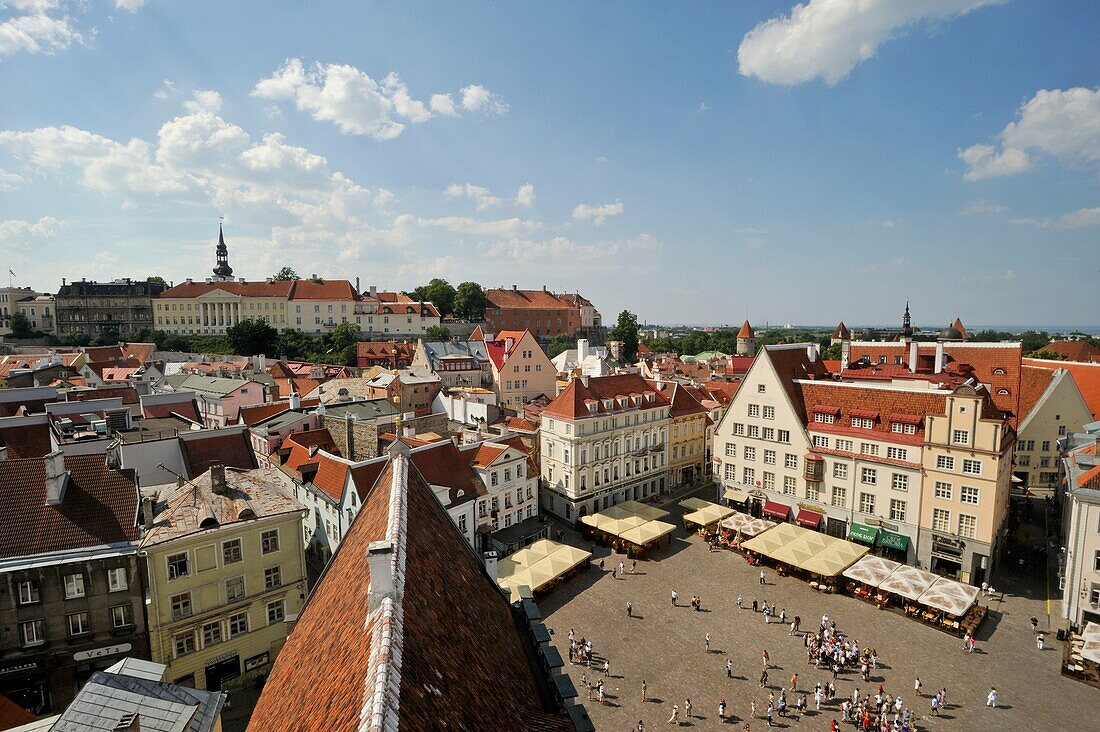 Rathausplatz vom Glockenturm aus gesehen, Tallinn, estland, nordeuropa