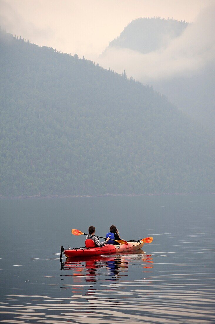 kayak in Baie-Eternite, Saguenay National Park, Riviere-eternite district, Province of Quebec, Canada, North America