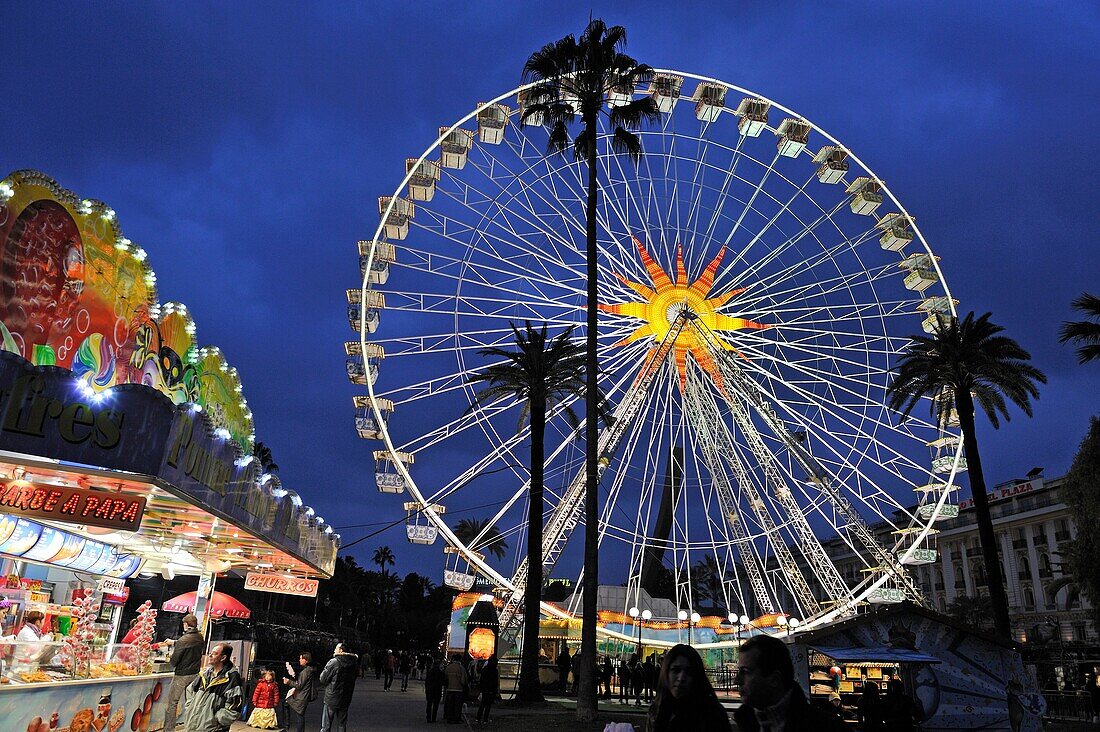 Riesenrad, Karneval von Nizza, Nizza, Côte d'Azur, Alpes-MaritimesMaritime Alpen, Frankreich