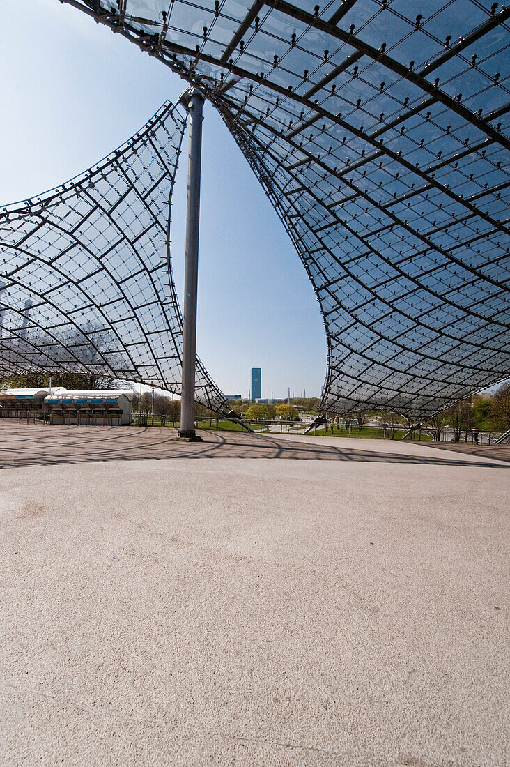 Pavilion roof, Olympic Park, Munich, Upper Bavaria, Bavaria, Germany