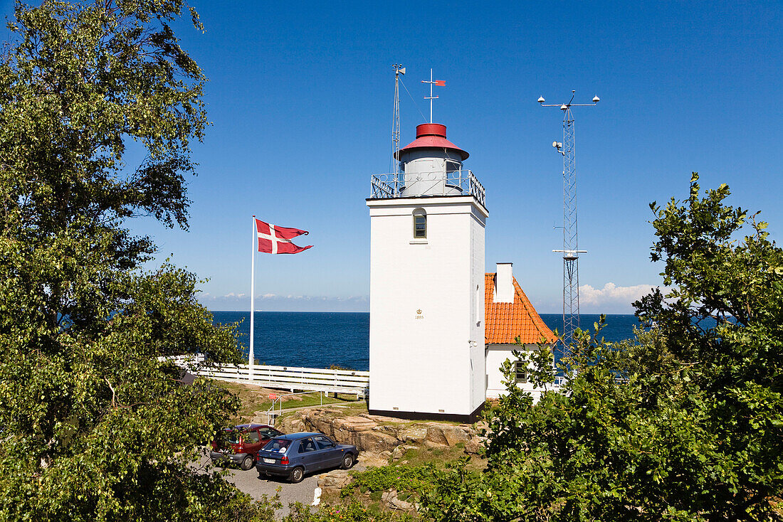 Leuchtturm Hammer Odde an der Nordspitze von Bornholm, Hammeren, Bornholm, Dänemark, Europa