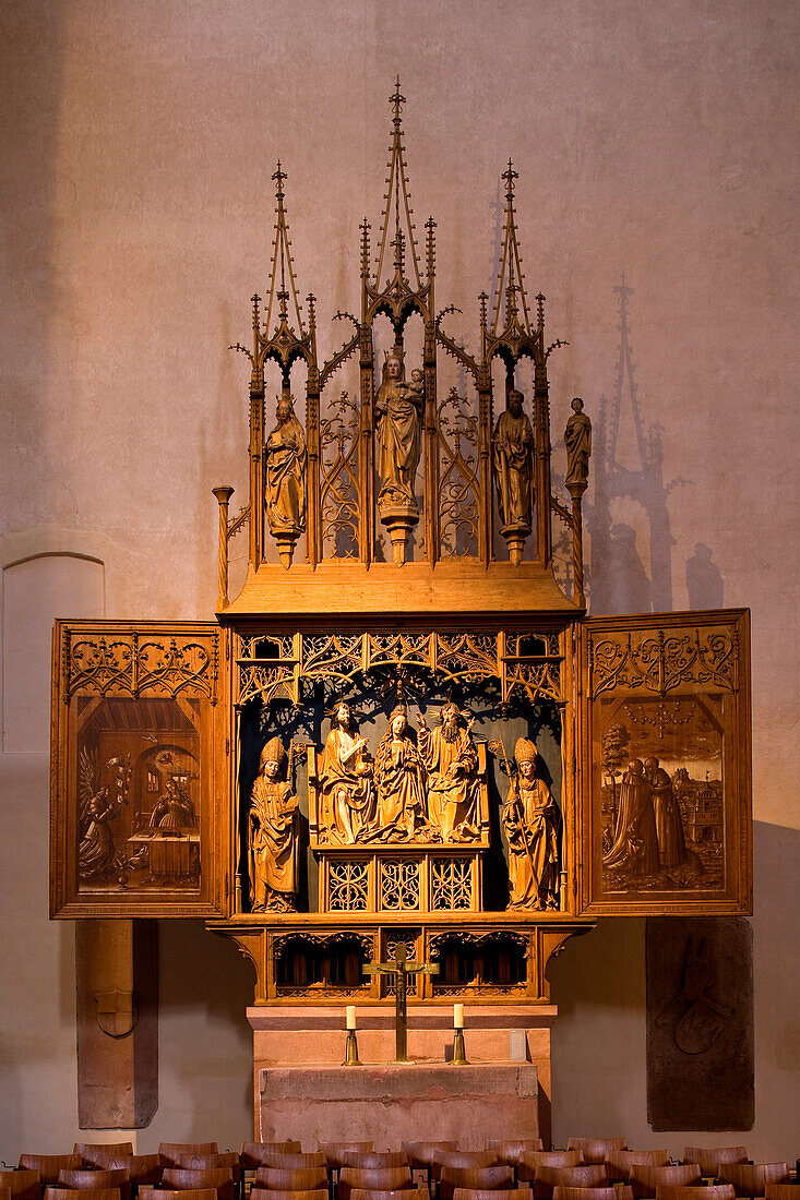High altar of abbey church, Alpirsbach abbey, former Benedictine monastery, Alpirsbach, Baden-Württemberg, Germany, Europe