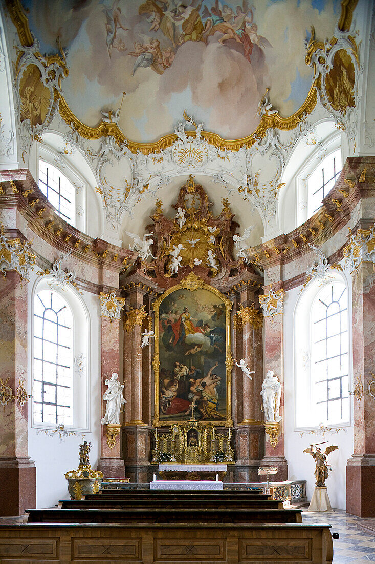 Anastasiakapelle at Benediktbeuern monastery, former Benedictine abbey, Benediktbeuern, Bavaria, Germany, Europe