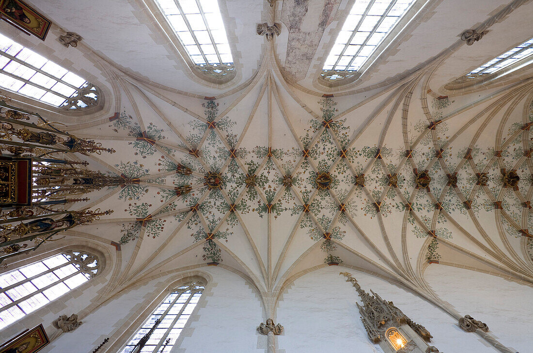Deckengewölbe Klosterkirche Blaubeuren, Blaubeuren, Baden-Württemberg, Deutschland, Europa