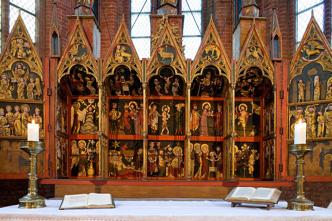 Altar of Cismar monastery, Cismar, Schleswig-Holstein, Germany, Europe