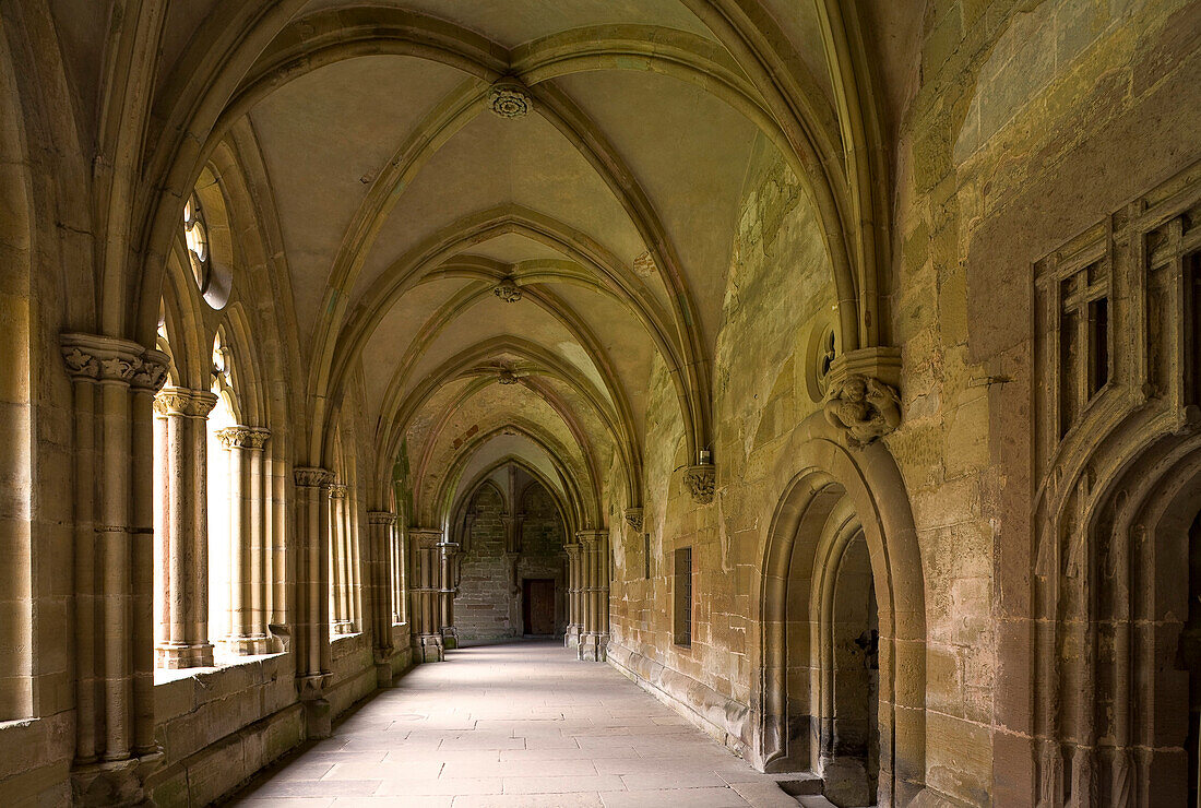 Cloister at Maulbronn monastery, Cistercian monastery, Baden-Württemberg, Germany, Europe