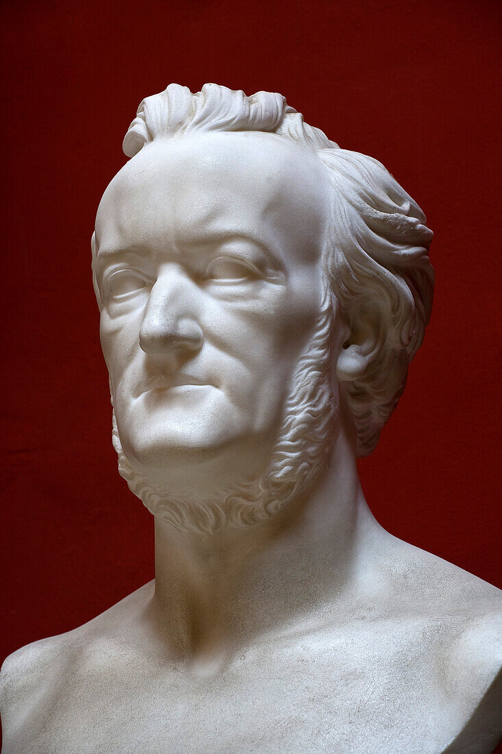 Bust at Villa Wahnfried, the former residence of  Richard Wagner (1813–1883), Bayreuth, Bavaria, Germany, Europe
