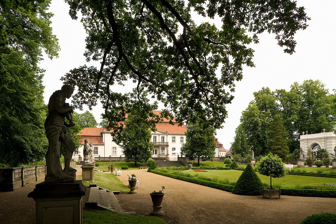 View at  Wiepersdorf castle, family home of Ludwig Achim und Bettina von Arnim, Wiepersdorf, near Jüterbog, Brandenburg, Germany, Europe