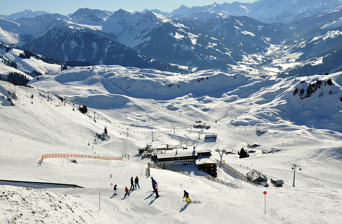 Skiing resort Kitzbühler Horn, Kitzbühel, Winter in Tyrol, Austria