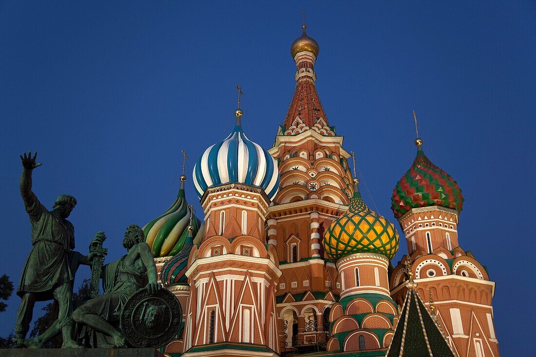 evening in Moscow's Red Square St Basil's Cathedral