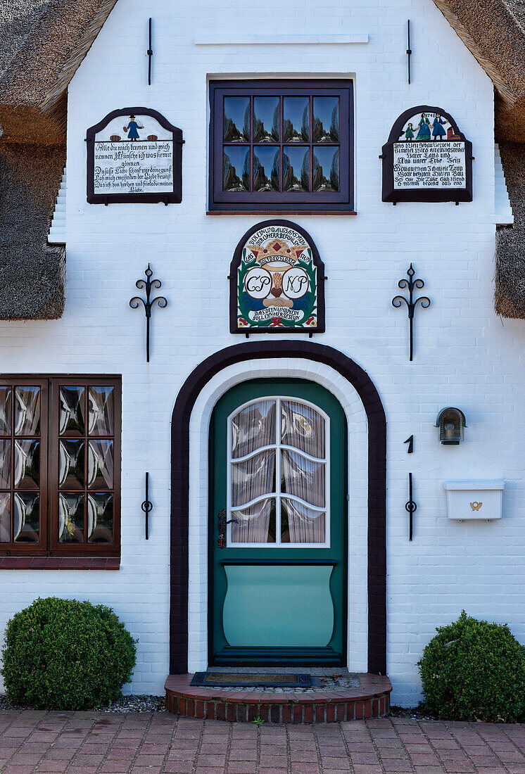 Front door of a house in Nieblum, North Sea Island Foehr, Schleswig-Holstein, Germany