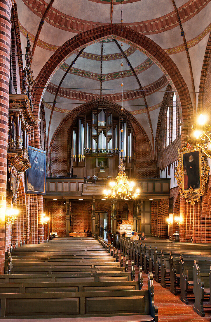 Inside Meldorf Cathedral, St. Johannes Church, Meldorf, Dithmarschen, Schleswig-Holstein, Germany