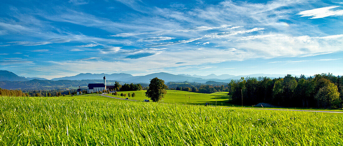 Pilgrimage Church Wilparting at Irschenberg, Wilparting, Irschenberg, Upper Bavaria, Bavaria, Germany