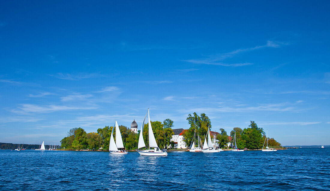 Fraueninsel, Chiemsee, Chiemgau, Oberbayern, Bayern, Deutschland