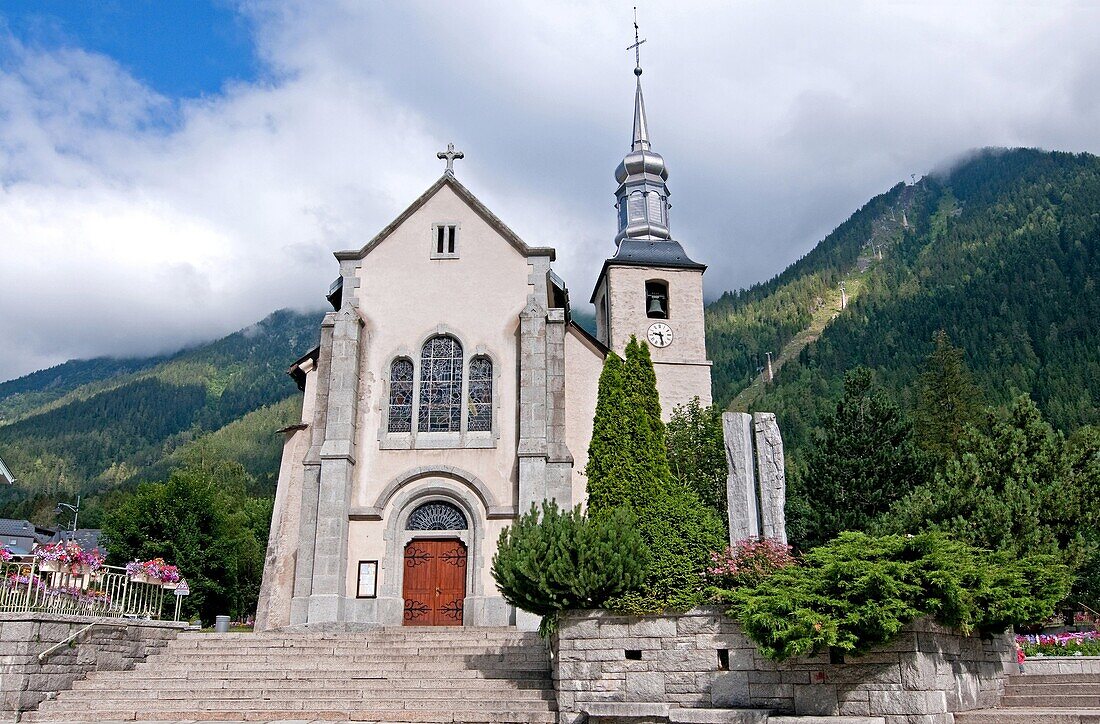 Chamonix, The Church Of Chamonix Le Prieure in downtown Chamonix France