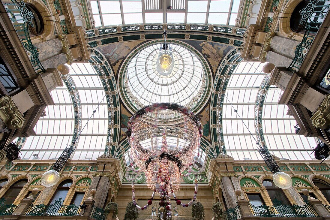 Chandelier inside the Victoria Quarter in Leeds West Yorkshire England December 12 2007 This is an HDR photo