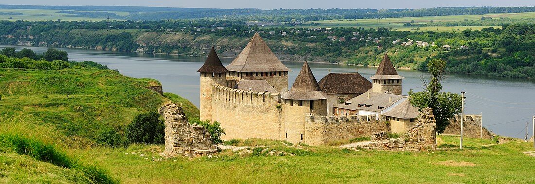 Khotyn fortress 1325-1460, Dniester river, Chernivtsi oblast province, Ukraine