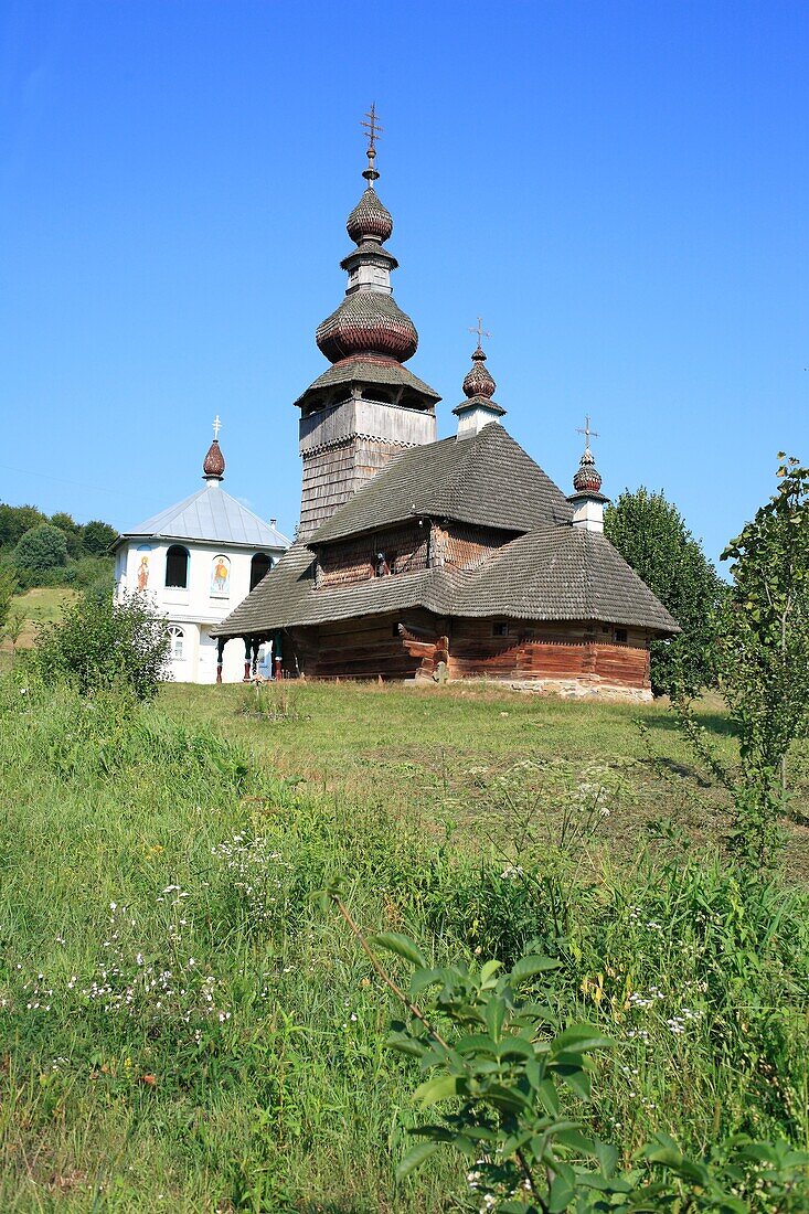 St Nicholas wooden church 1588, 1759, Svaliava, Zakarpattia Oblast Transcarpathian Oblast, Transcarpathia, Zakarpattya, Subcarpathian Rus, Ukraine