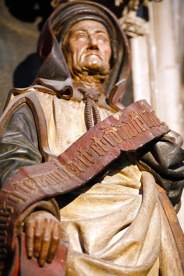 Prophet, Gothic sculpture, interior of cathedral of St Cecile, Albi, France