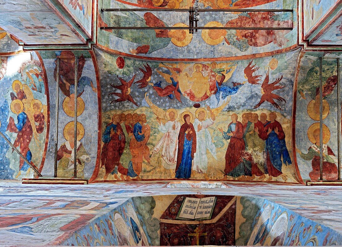 Fresco 1686 in St Sophia cathedral, Vologda, Vologda region, Russia