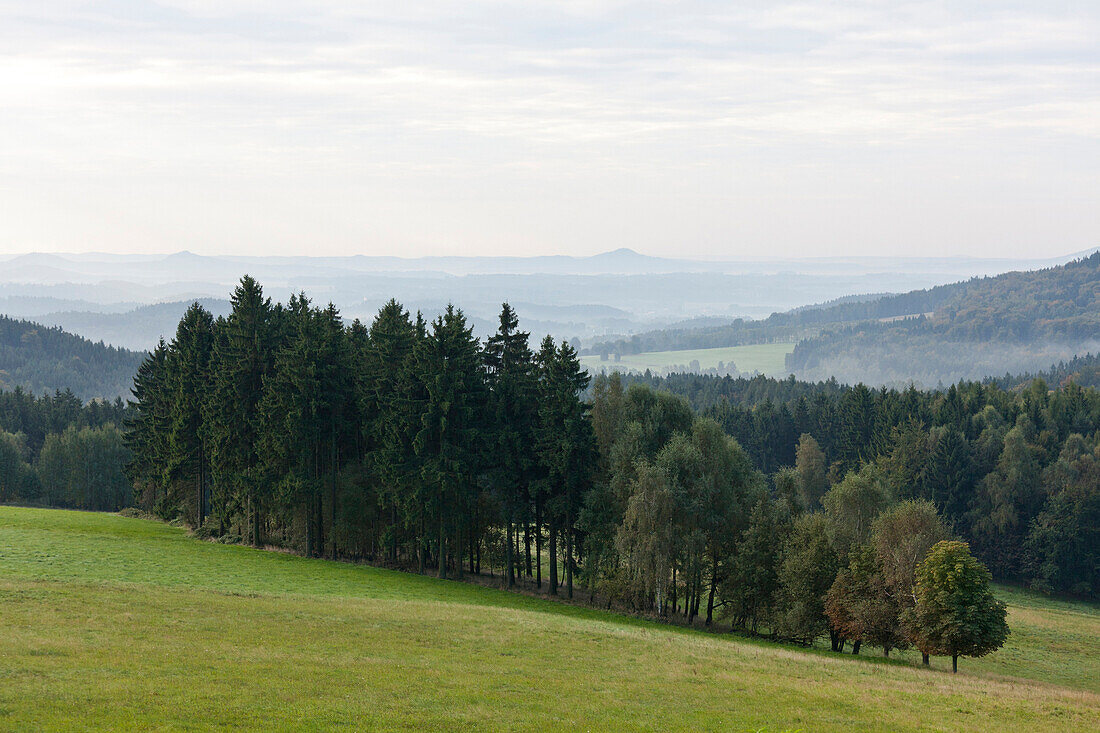 Scenery, Zittauer Mountain Range, Lueckendorf, Oybin, Saxony, Germany