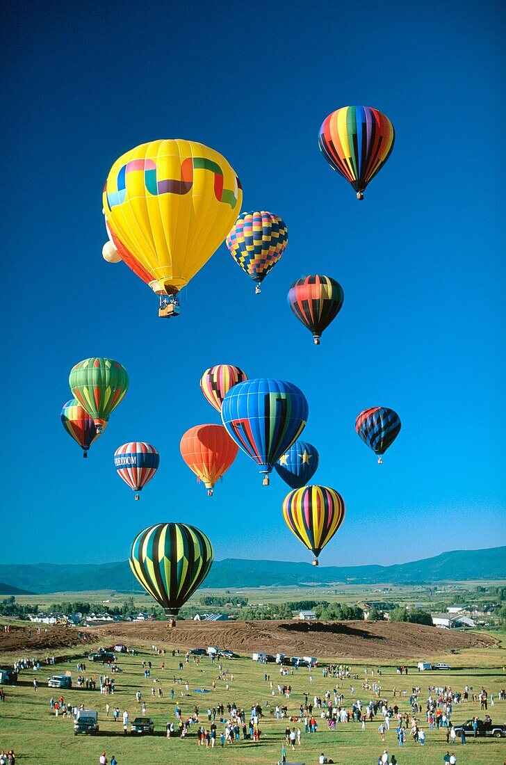 Hot air balloon festival in Steamboat Springs, CO, USA