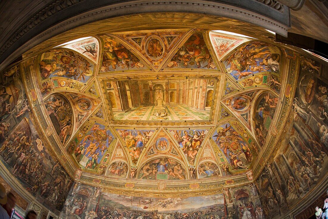Inside the world famous Vatican Museum in Vatican City Italy