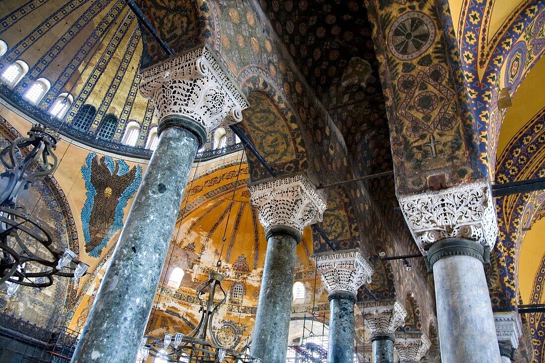 Hagia Sophia turkish: Ayasofya interior view Istambul, Turkey