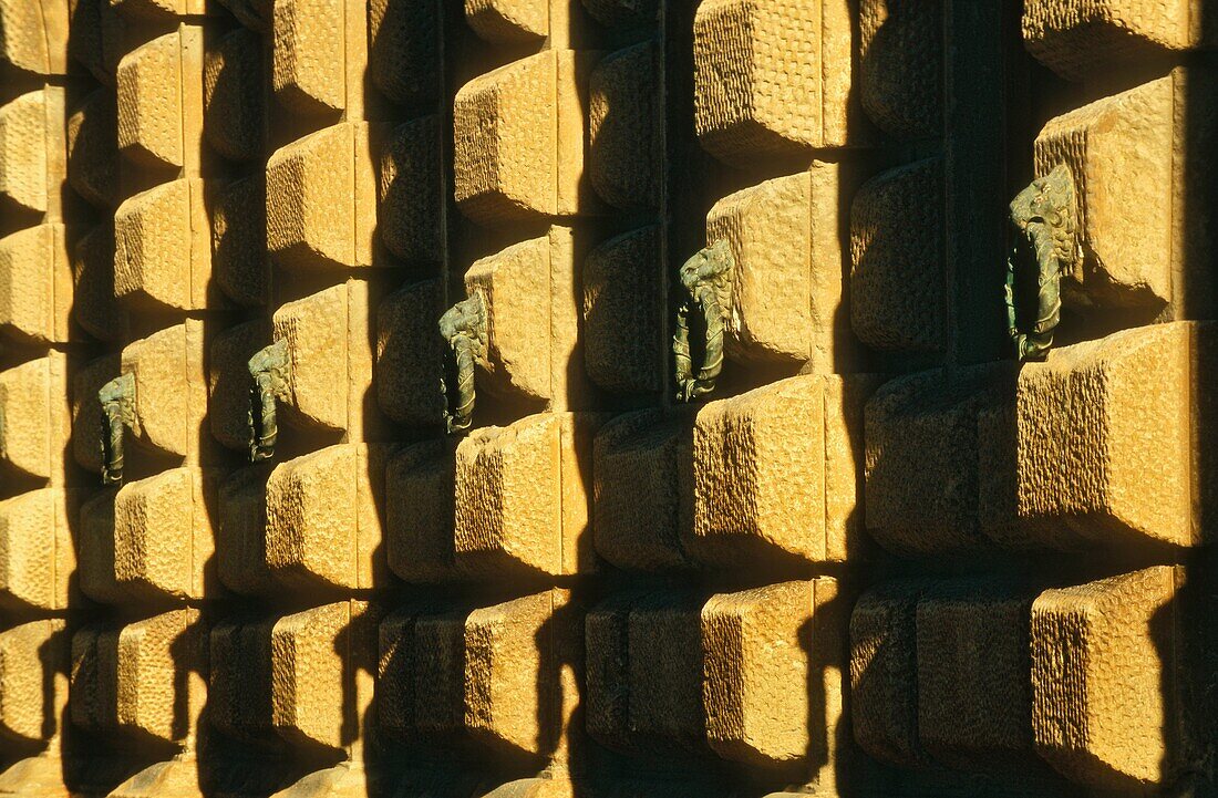 Charles V's palace, detail of exterior, Alhambra Granada Andalusia Spain