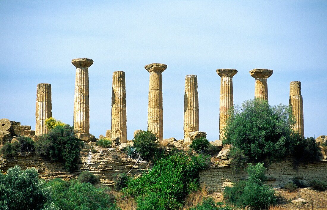 The Temple of Hercules in the ancient Greek Valley of Temples at Agrigento, Sicily, Italy