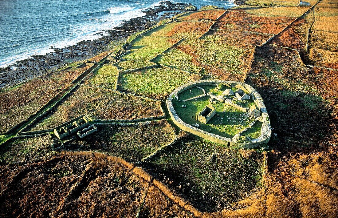 Inishmurray island, County Sligo, Ireland Early Celtic Christian ring fort cashel monastic settlement and fisherman's cottage