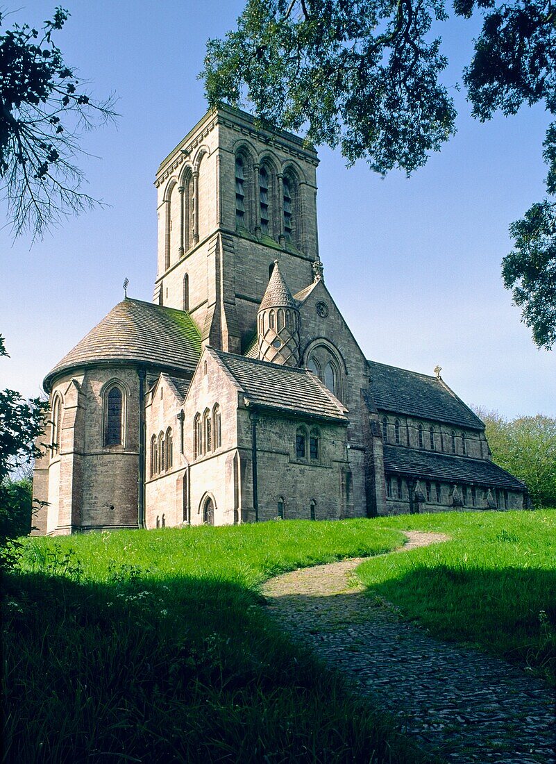 The Victorian parish church of St James in the village of Kingston, Dorset, England