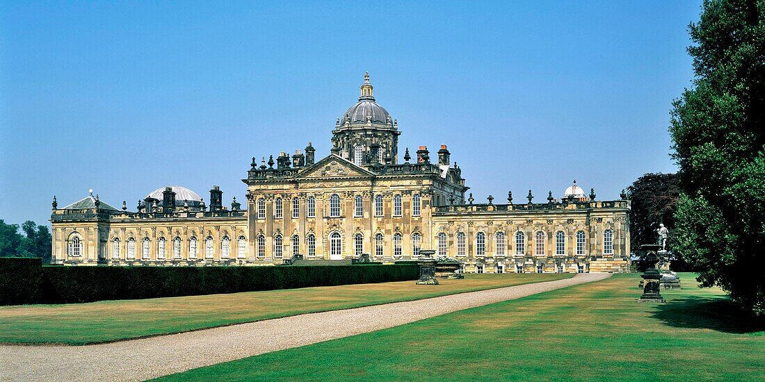Castle Howard in North Yorkshire, England Ancestral stately home of the Howard family Film location for Brideshead Revisited